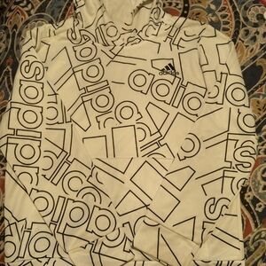 Nike Kids Hoodie - White with Black Print 10/12